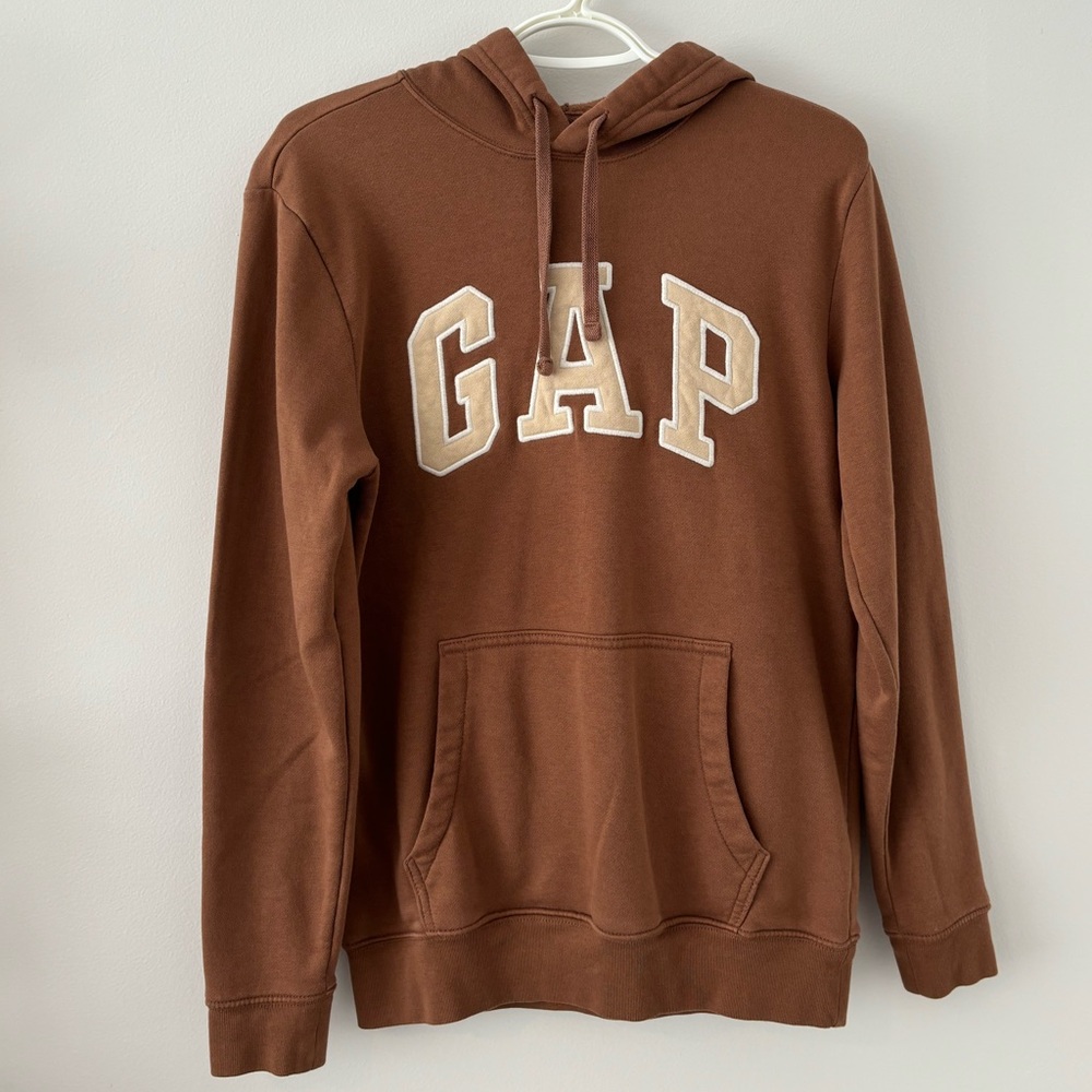 GAP- Brown/Tan arch logo hoodie